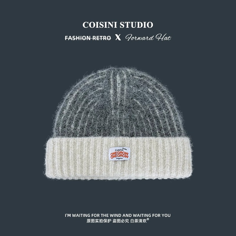 Gestreifte, flauschige Strickm – Beanie Cuffed Knit Bewertung und Preis